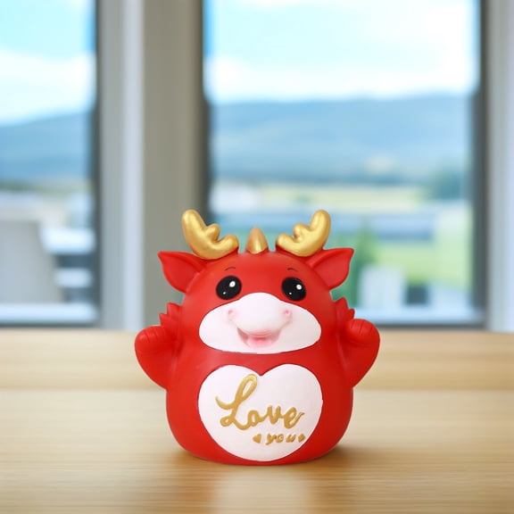 LOLIPPYY Dragon Shaped Money Jar Money Bank Red PVC 1 PCS for Home Decoration