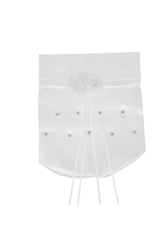 Drawstring Bridal Purse White Satin 1Pack Elegant Packaging