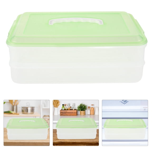 LOLIPPYY Dumpling Storage Box with Lid for Refrigerator Safe and Plastic Multi Color 7 x 5.2 x 3.1 inches