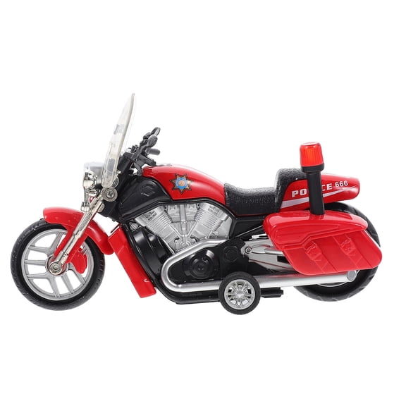 LOLIPPYY Durable Alloy and ABS Red Police Motorbike Model with Easy Pull Back Feature