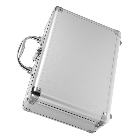 LOLIPPYY Durable Aluminum Briefcase for Storage with Password Lock and Sturdy Handle in Silver 12.5 x 10 x 3.5 Inches