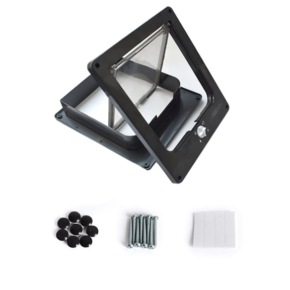 LOLIPPYY Durable Black ABS Pet Door for Cats and Kittens Ideal for Pet Use with Quiet Brush Feature 8.5x8.5 Inches