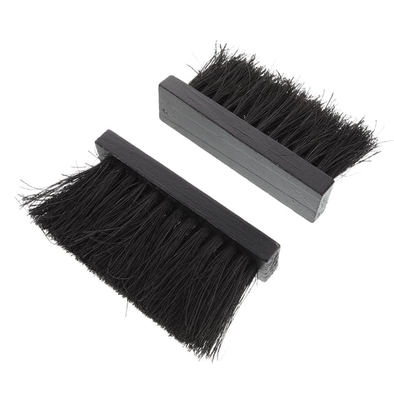 LOLIPPYY Durable Black Fireplace Brush for Efficient Ash Removal and Versatile Home Use, 2pcs, Made from Plant Brown Material