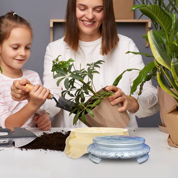 LOLIPPYY Brown Plastic Mold for Flower Pot Casting, Reusable Planter Mold for Garden and Home Decoration