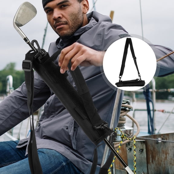 LOLIPPYY Black Canvas Golf Bag with Unique Shape for Comfortable and Carrying