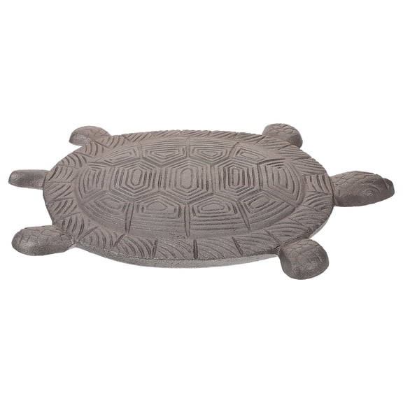 LOLIPPYY Garden Decor: Cast Iron Turtle Stepping Stone, Coffee, Visual Appeal