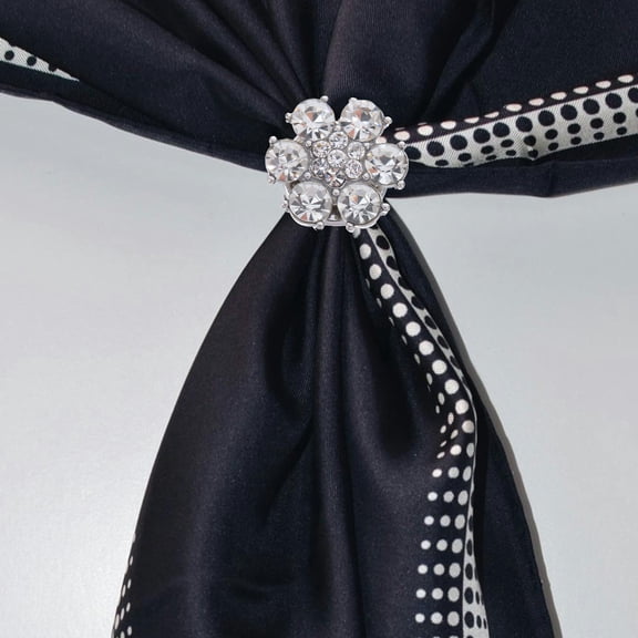 LOLIPPYY Durable Crystal Flower Buttons for Clothes Accessories Fashionable for Casual Business Suits White Zinc Alloy 1.5 Inches