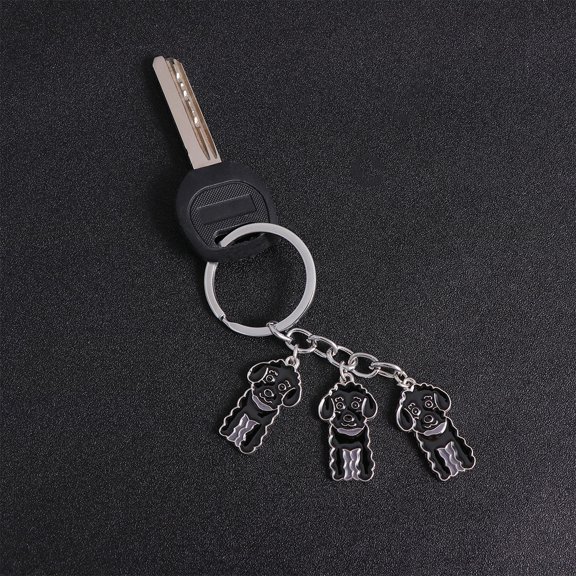 LOLIPPYY Handmade Black Metal Keychain Fashion Pendant for Car Keys and Accessory