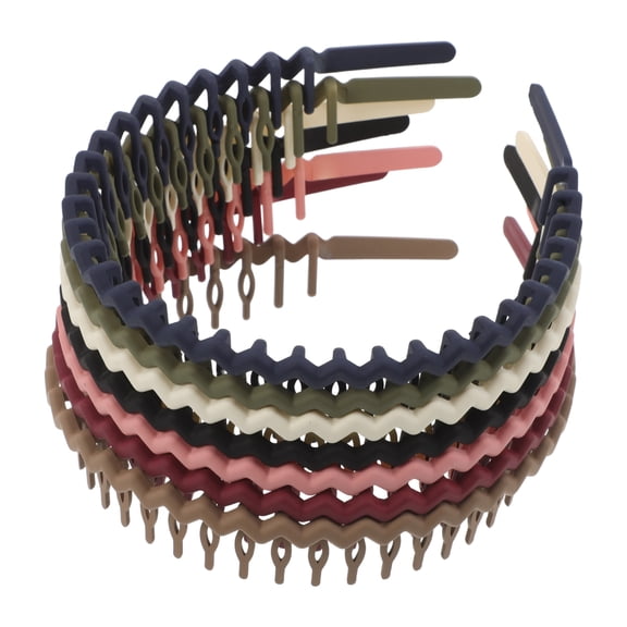 LOLIPPYY Durable Multi Color Plastic Headband with Teeth for NonSlip Face Washing and Skincare Routine 7pcs