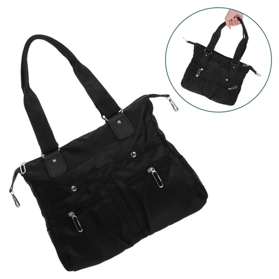 LOLIPPYY Large Capacity Nylon Polyester Tote Bag for Work and Daily Use, Stylish Black, Lightweight, , Practical
