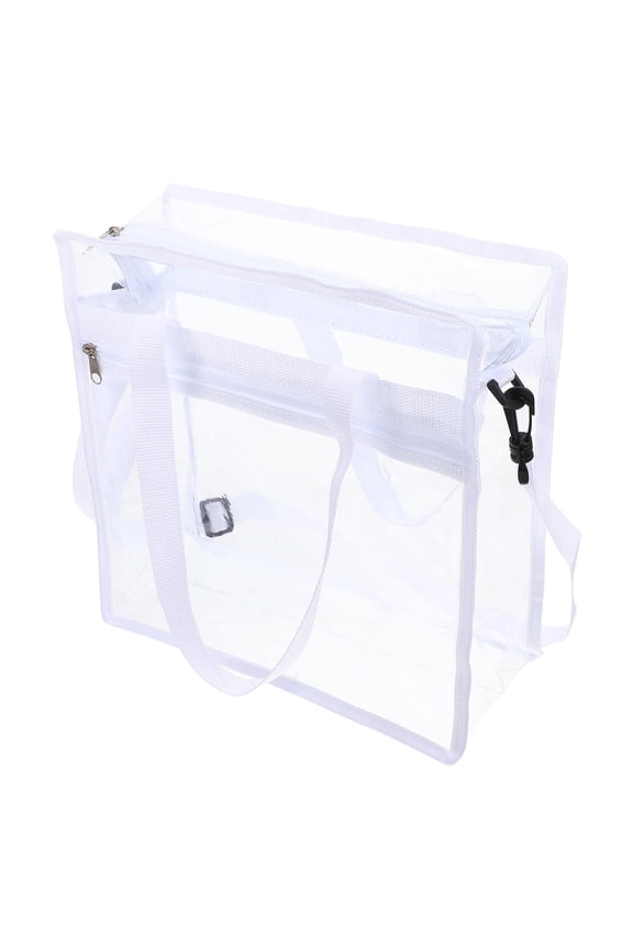 Durable PVC Clear Cross Body Bag White Portable Purse for Everyday Use