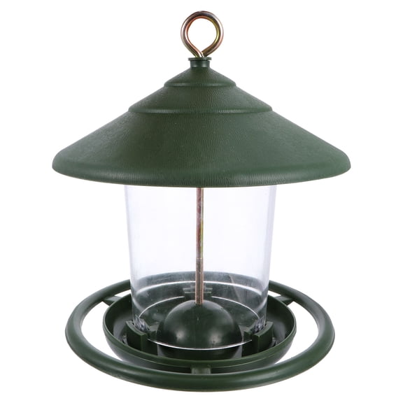 LOLIPPYY Dark Green Plastic Bird Feeder with Rust-Resistant Hanging Design for Outdoor Use