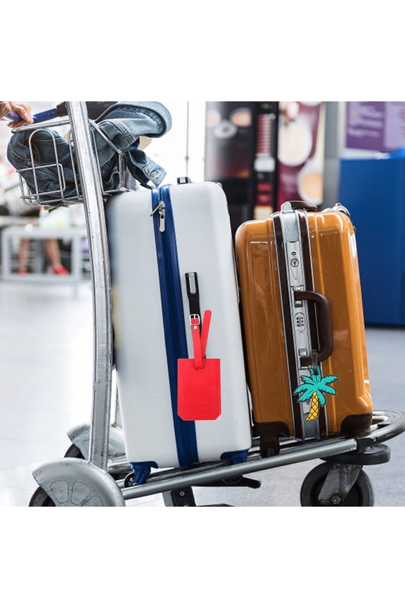 Durable Red Suitcase Tag with Personal Information Card for Travel Bags