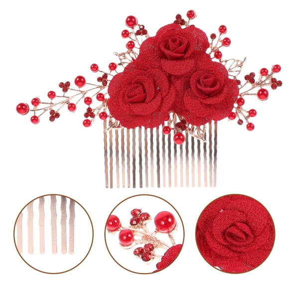 LOLIPPYY Durable Rhinestone Side Hair Combs for Wedding Day 1Set