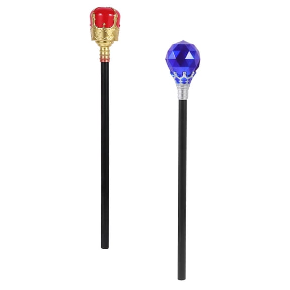 LOLIPPYY Cosplay King Stick Assorted Color Plastic Decorative Cane 2Pcs