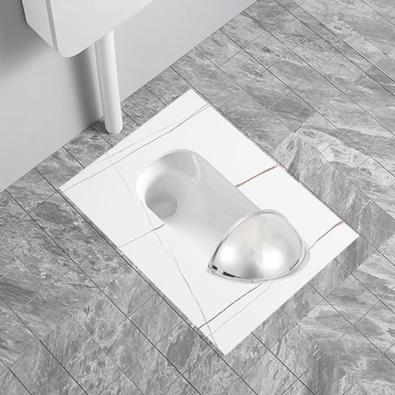 LOLIPPYY Durable Silver Toilet Baffle for Home Use, SplashProof Squatting Pot Guard, Easy to Install, ABS Material