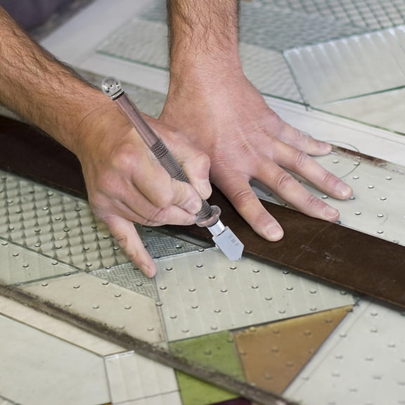 LOLIPPYY Durable Steel and Copper Glass Cutter with Non Slip Handle for Precise Glass and Tile Cutting