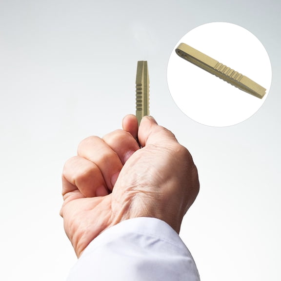 LOLIPPYY Durable Titanium Tweezers for Men Portable Yellow Tool for Camping and Travel