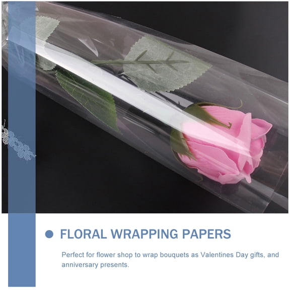 LOLIPPYY Clear Floral Wrapping Paper Roll, Transparent Flower Wrap for Bouquets and Packaging