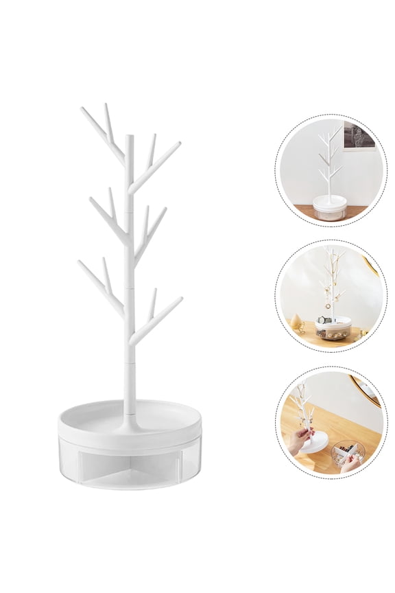 White Jewelry Display Stand with Stable Base, Multi-Branch Hanging Holder for Charms and Accessories