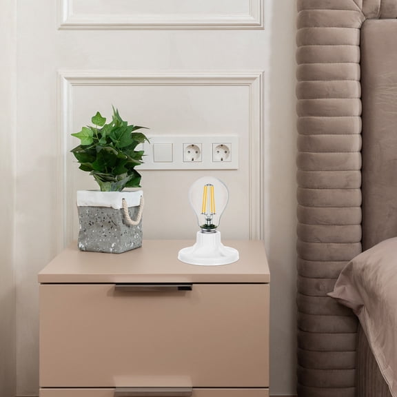 LOLIPPYY White E27 Lamp Socket Tool for Indoor Lighting, 24pcs Screw Base Compatible for Daily Use