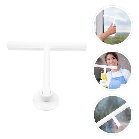 LOLIPPYY Durable White Window Wiper with Sucking Disc for Home Use MultiFunctional Glass Cleaning Tool 11.8 Inches