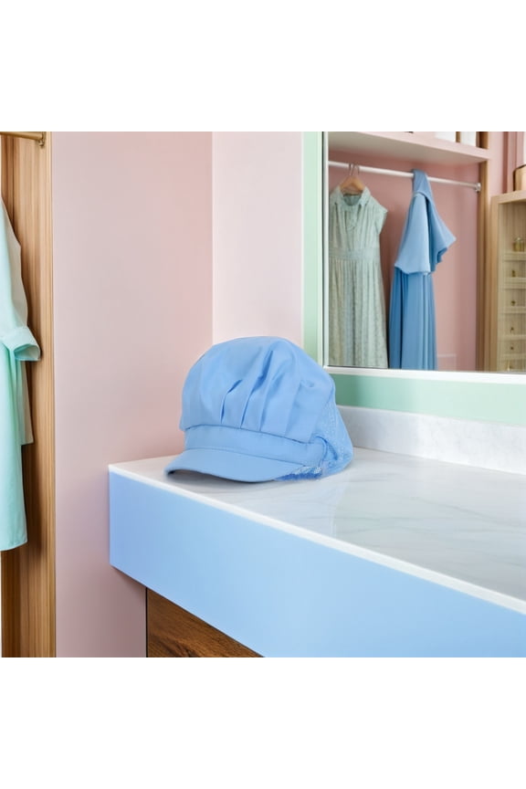 Dust Resistant Sky Blue Work Hat for Maintenance and Catering Staff with Adjustable Fit and Breathable Mesh