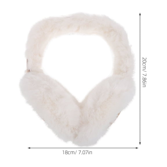 LOLIPPYY White Plush Ear Muffs for Women Sleeping, Soft Over-the- Design, 1 Piece Cozy Sleep Accessory