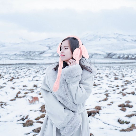 LOLIPPYY Ear Muffs Women Plush Pink 1Pack Decorative Effect Winter