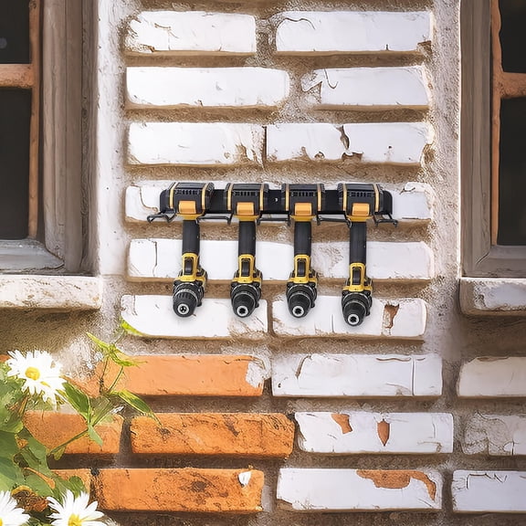LOLIPPYY Easy Install Black Wall Mount Tool Storage Rack for Power Tools and Electric Drill