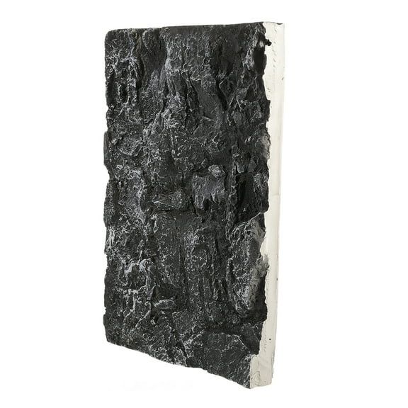 LOLIPPYY Easy to Install Dark Grey 3D Rock Background Panel for Fish and Turtle Terrarium Decoration