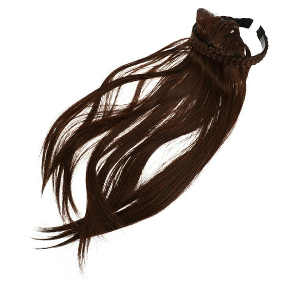 LOLIPPYY Easy Wear Light Brown Headband Wig with Braided Styling for Everyday Use