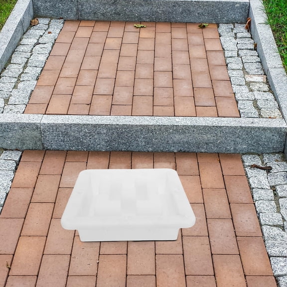 LOLIPPYY White Plastic Hollow Concrete Brick Mold for Reusable Cement Casting and Construction Forms