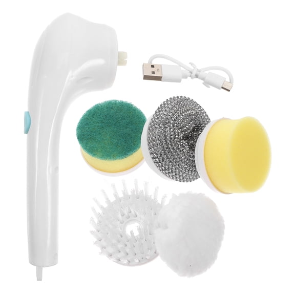 LOLIPPYY Waterproof 5-in-1 Electric Brush, White, for Bathroom and Kitchen