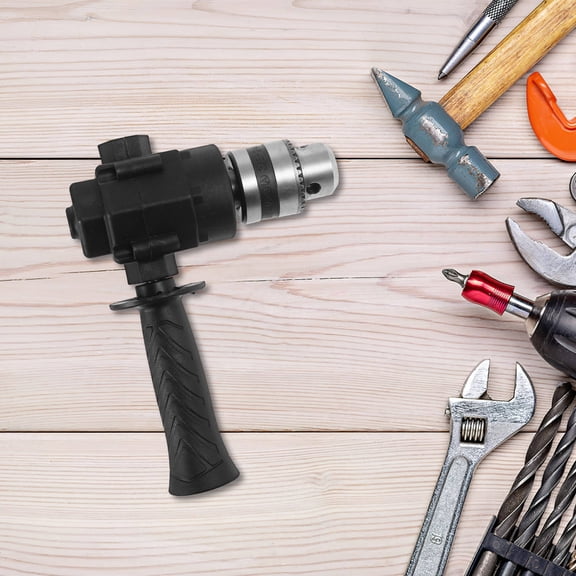LOLIPPYY Electric Drill Adapter Black Metal Right Angle Attachment for Tight Space Maneuvering
