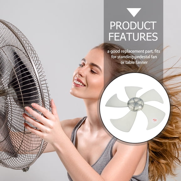 LOLIPPYY Electric Fan Leaves Replacement Plastic Blades for Standing and Table Fans Light Grey