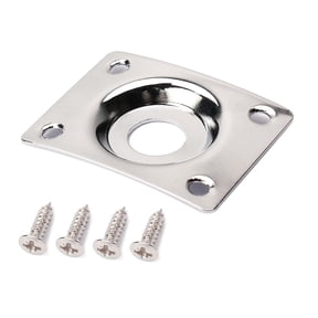 LOLIPPYY Electric Guitar Jack Plate Plated with Indented Design and Mounting Screws, Iron and Copper Material