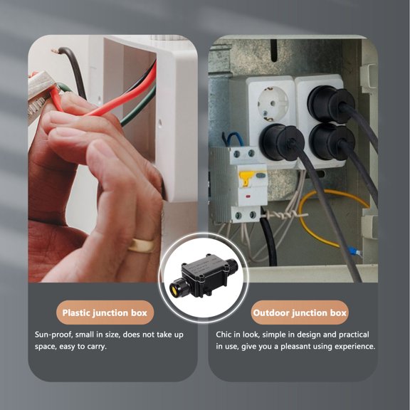 LOLIPPYY Electrical Connection Box 1Set Black PC for Outdoor Use