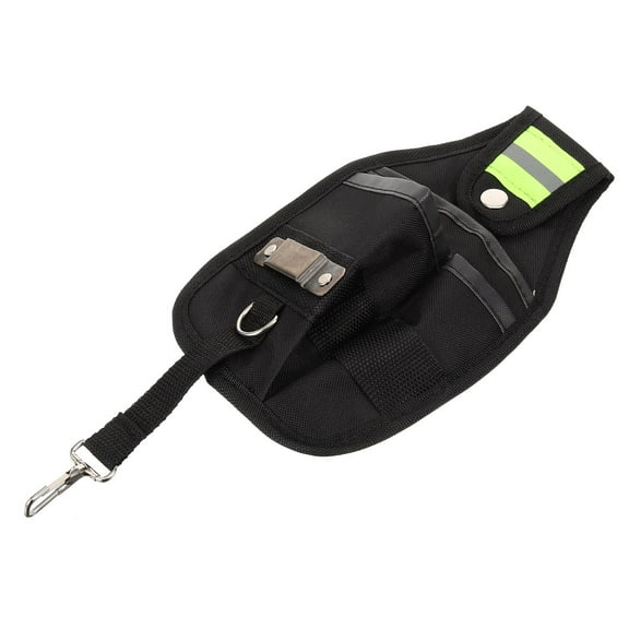 LOLIPPYY Electrician Tool Storage Bag in Black with Reflective Strip and Portable Design