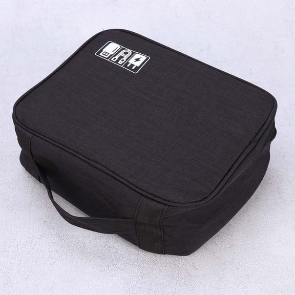 LOLIPPYY Electronic Accessories Bag Travel Storage Bag With Cable Protection Black 1Pack