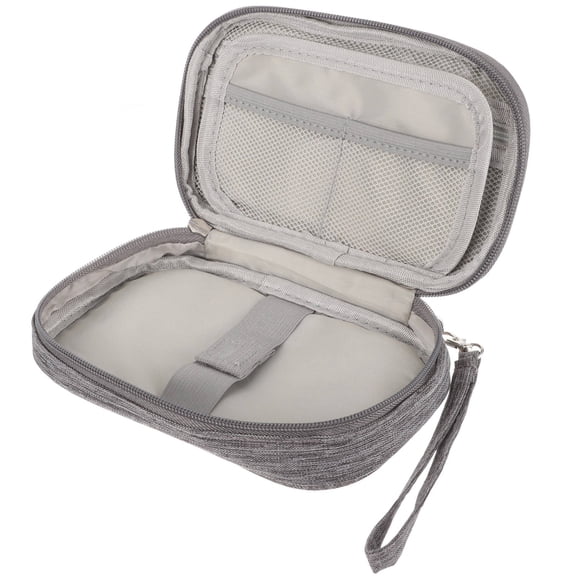 LOLIPPYY Grey Electronics Accessory Organizer Bag, Lightweight Pouch for Home and Travel, Storage for Cables and Gadgets