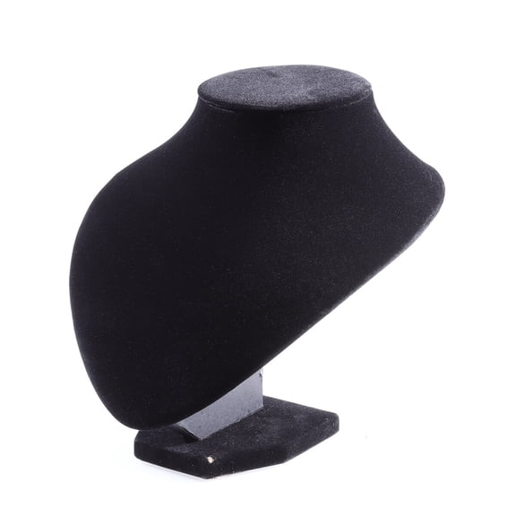 LOLIPPYY Elegant Black Jewelry Bust Display Stand for Organizing Necklaces and Jewelry, Crafted from Lint, Extra Wide Base