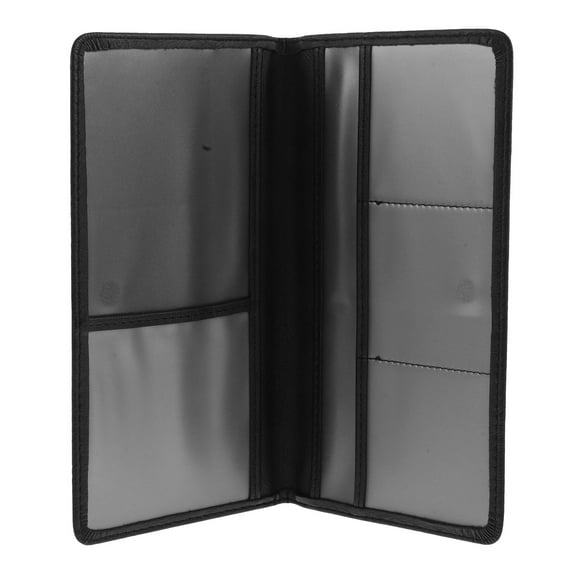 LOLIPPYY Elegant Black PU Passport and Driver License Holder for Auto Registration and Insurance Storage