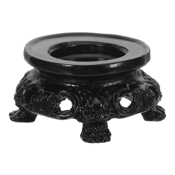 LOLIPPYY Elegant Black Wooden Display Stand for Crystal Spheres, Decorative Orb Holder for Home and Office