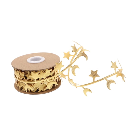 LOLIPPYY Elegant Golden Star and Moon Ribbon for Present Wrapping and Wreath Making