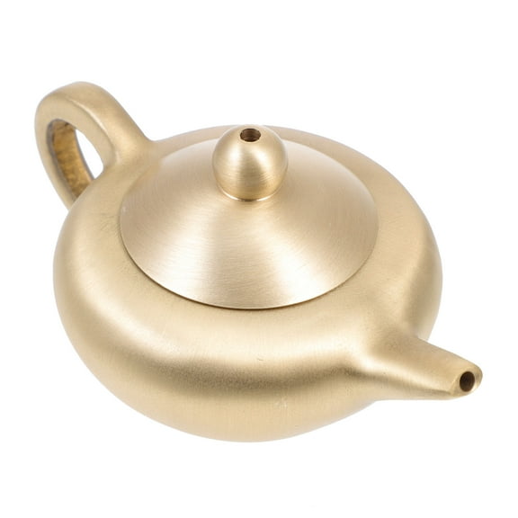 LOLIPPYY Elegant Golden Tea Pot Ornament with Delicate Design for Decorative Home Use