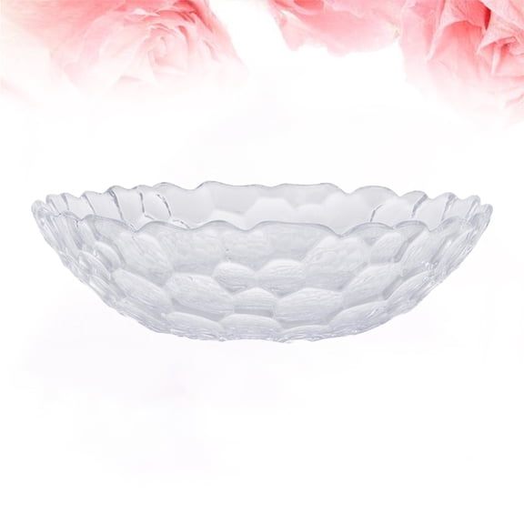 LOLIPPYY Elegant Honeycomb Design Plastic Plate for Serving Fruits Snacks and More Transparent Material 11.5 Inch