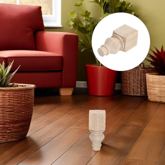 LOLIPPYY Elegant Khaki Wood Coffee Table Legs with Chunky Round Design for Home Upgrade