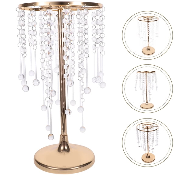 LOLIPPYY Elegant Metal Vase with Crystal Beads for Wedding Table Centerpiece Decoration