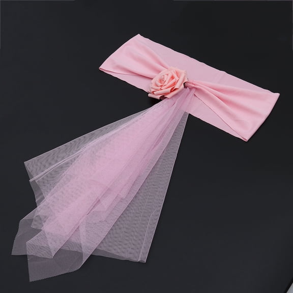 LOLIPPYY Elegant Pink Chair Bows Sashes for Wedding Reception Tear Resistant Washable